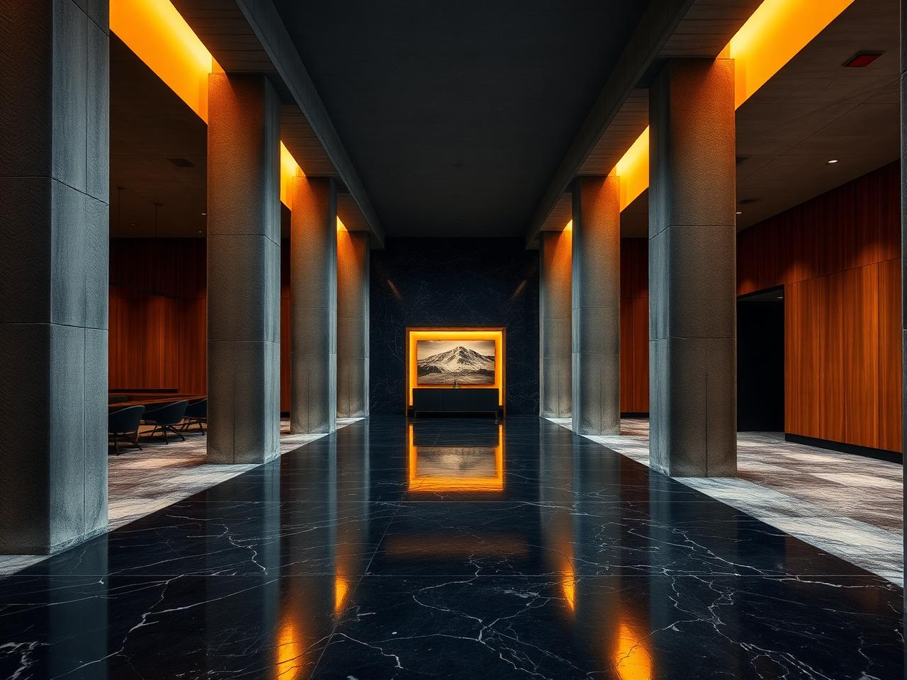 Lobby contemporain d'un hôtel de luxe