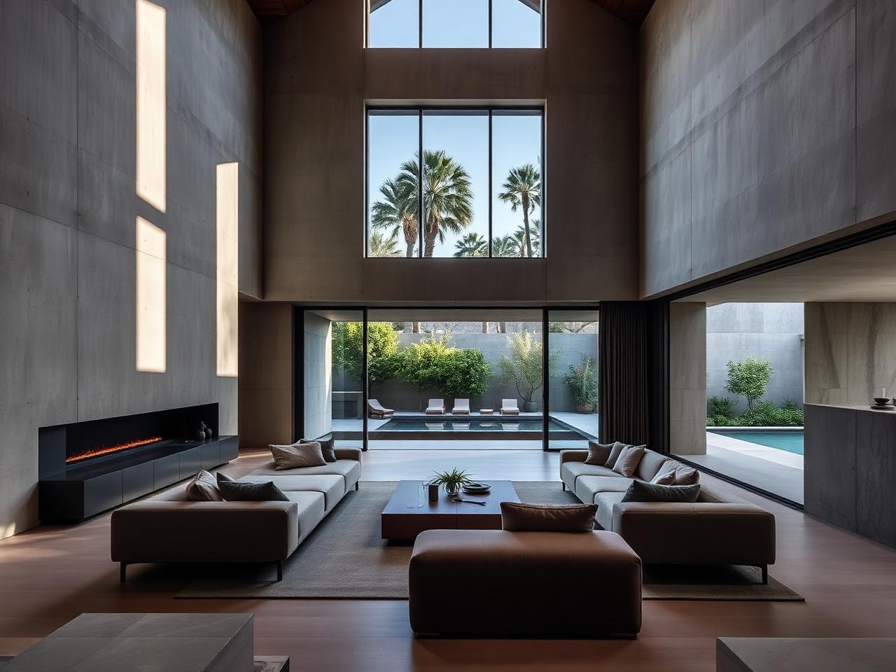 Salon lumineux d'une résidence privée de luxe